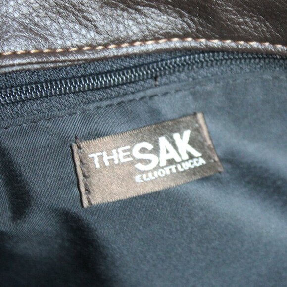 The Sak Elliott Lucca Brown Patchwork Leather Double Handle Shoulder Bag Purse - Picture 5 of 5